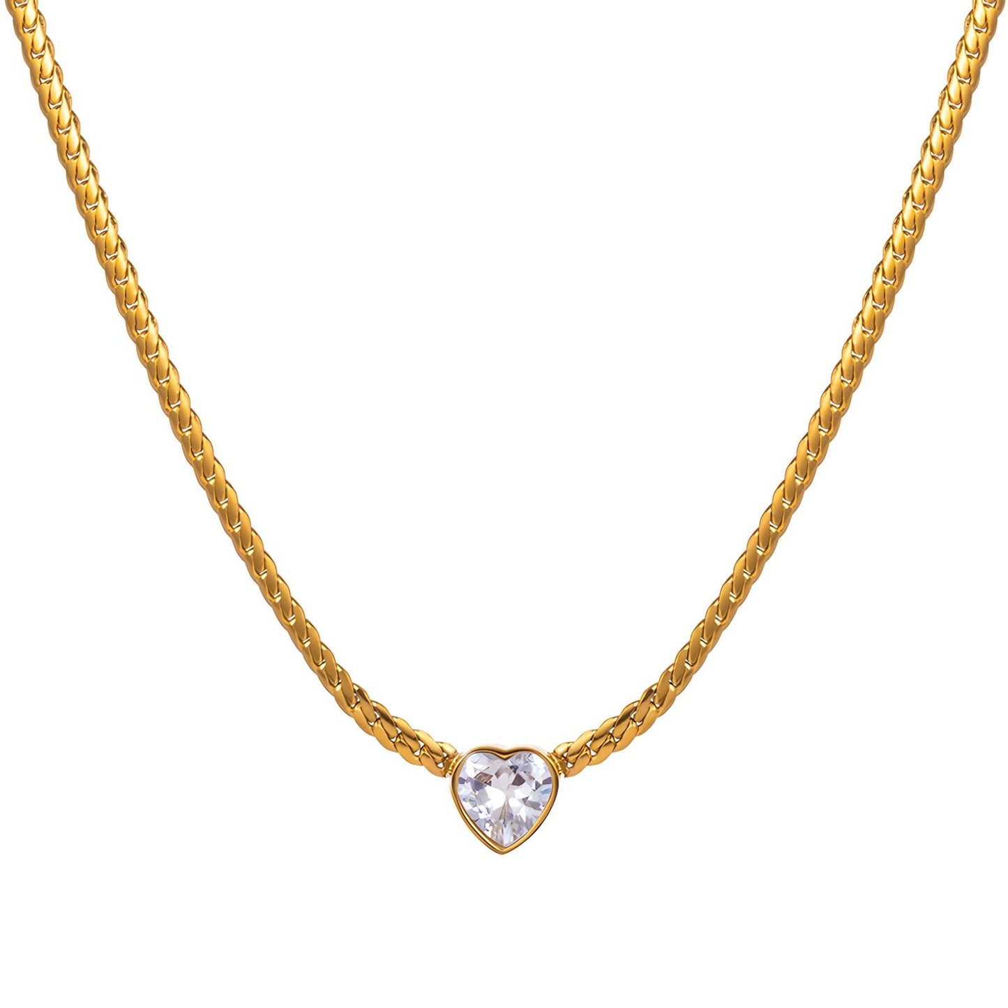 18K gold plated Stainless steel Hearts necklace, Intensity 87844-0