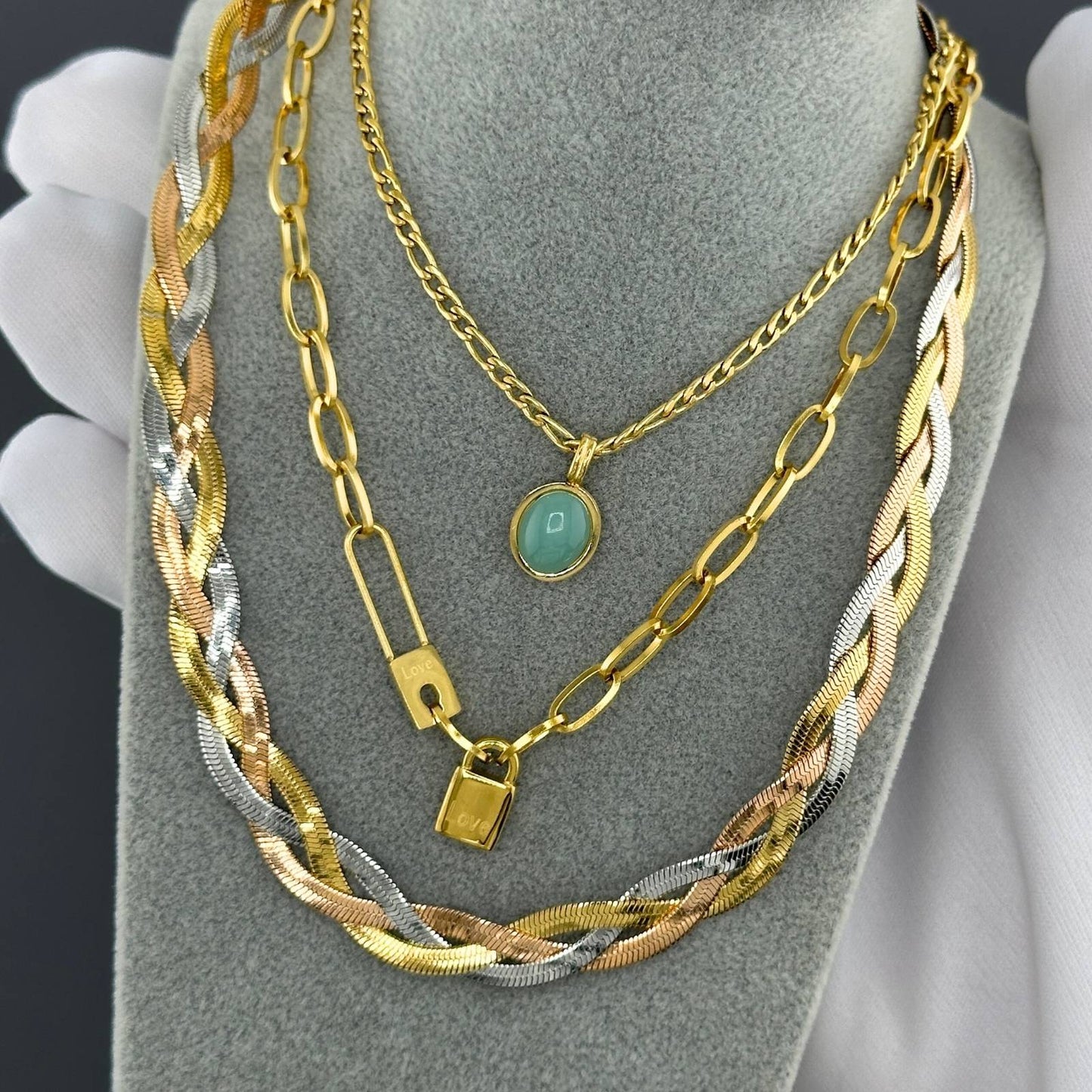 18K gold plated Stainless steel necklace, Intensity 87336-0