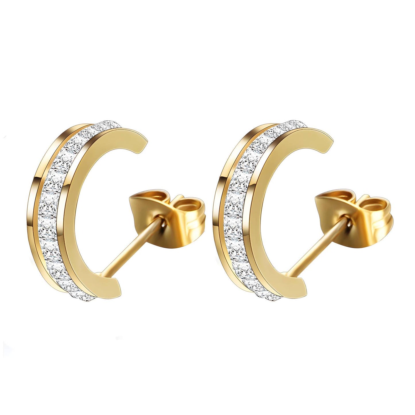 18K gold plated Stainless steel earrings, Intensity 88225-0
