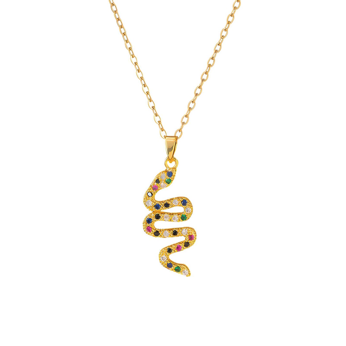 18K gold plated Stainless steel Snake necklace, Ellis jewellery 88314-0