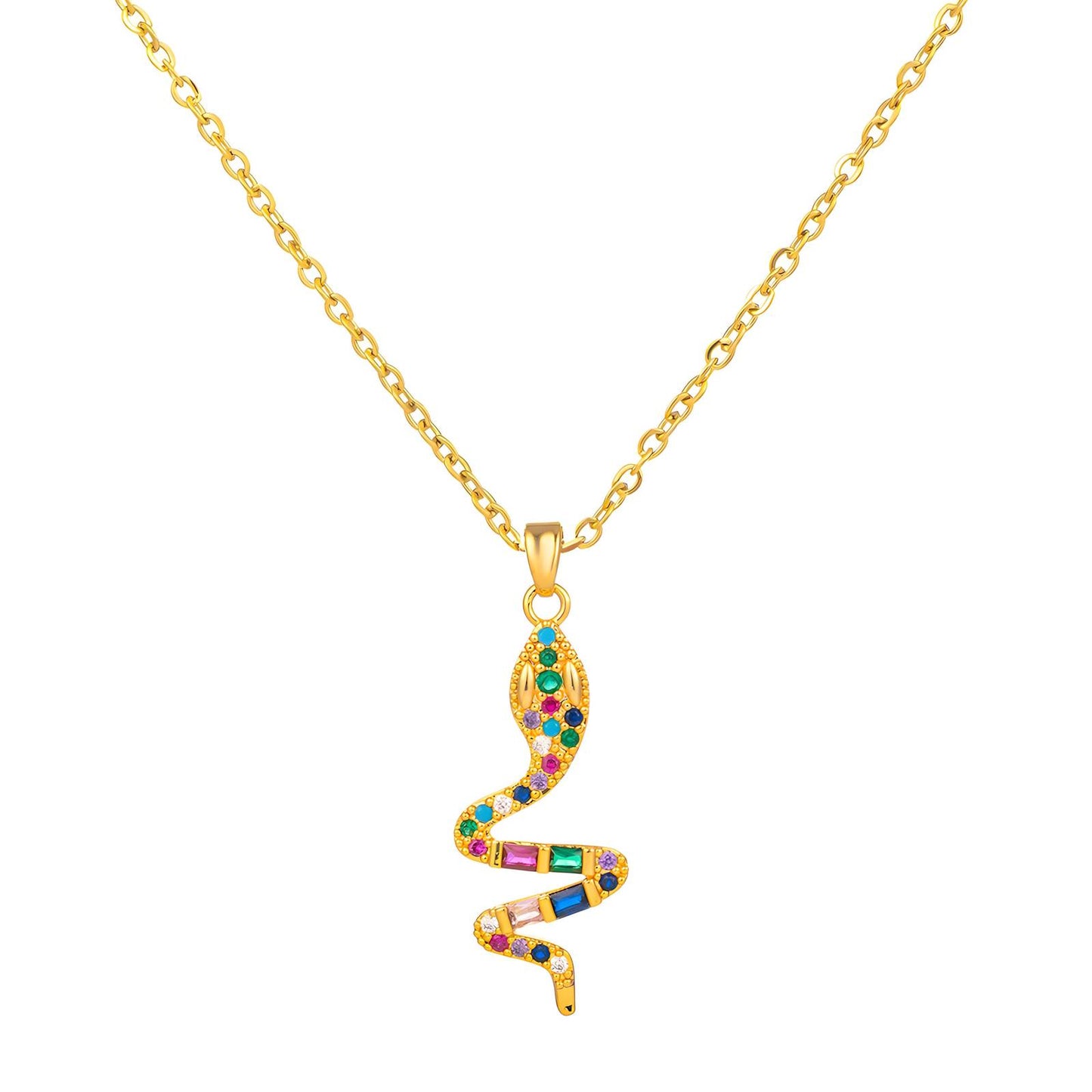 18K gold plated Stainless steel Snake necklace, Ellis jewellery 88315-0