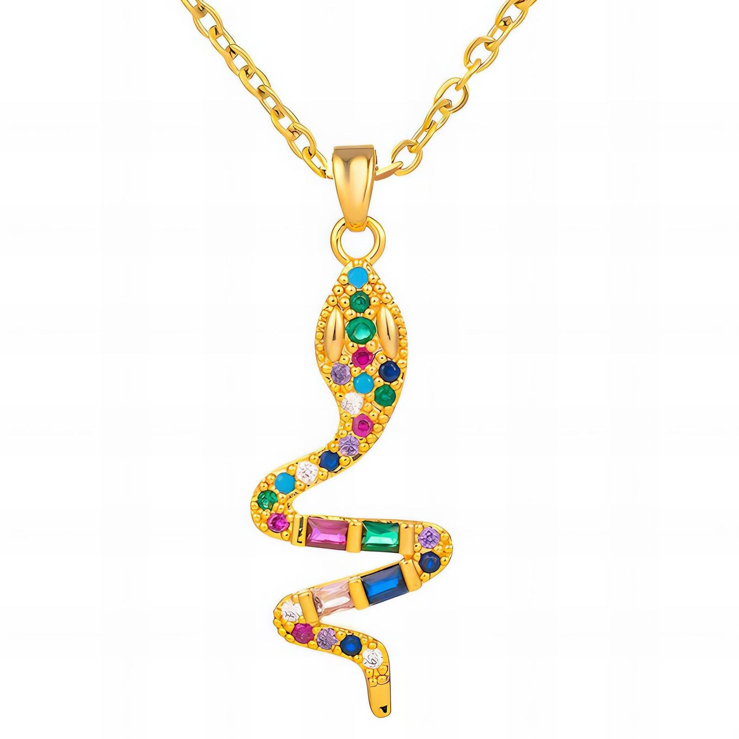 18K gold plated Stainless steel Snake necklace, Ellis jewellery 88315-0