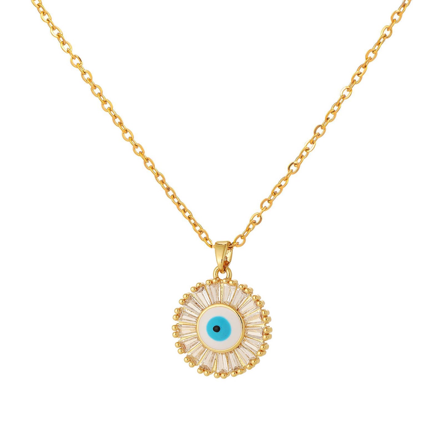 18K gold plated Stainless steel Evil Eye necklace, Ellis jewellery 88317-0