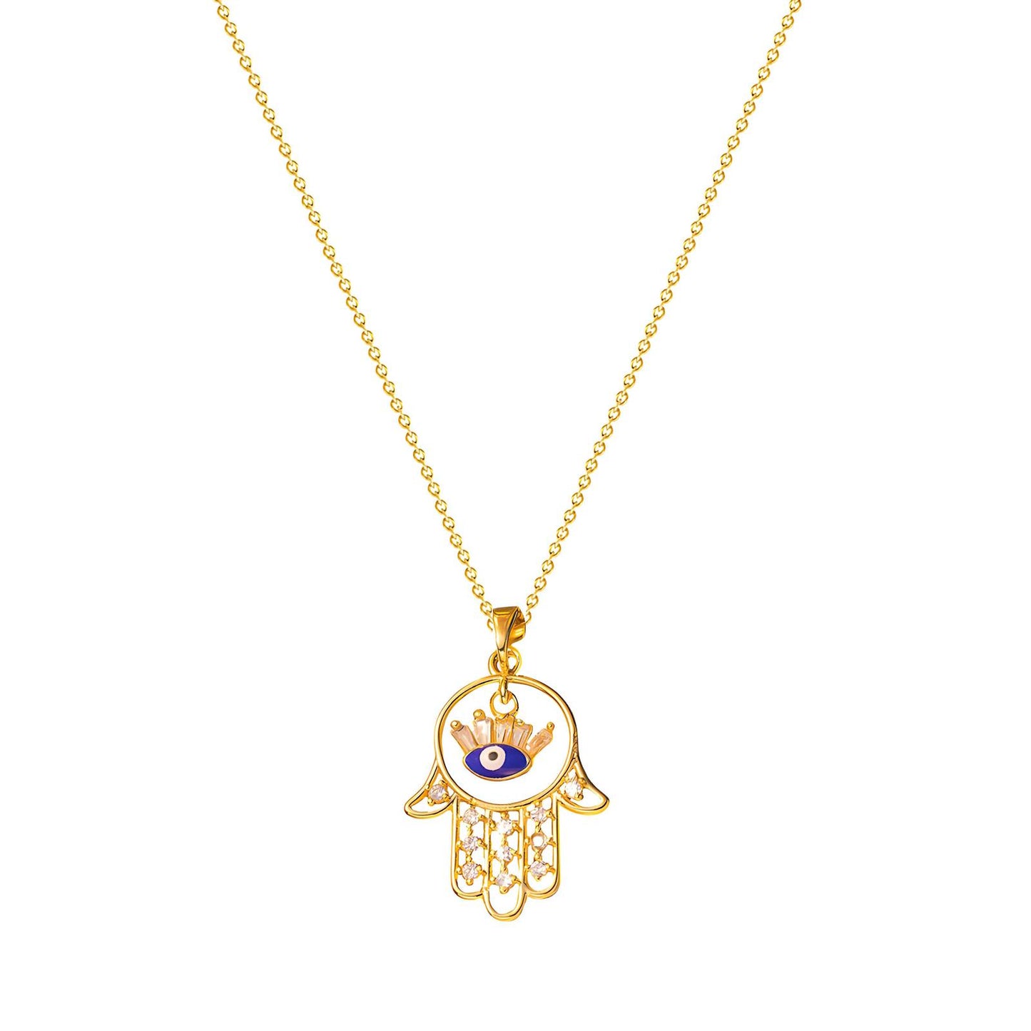 18K gold plated Stainless steel evil eye necklace, Intensity 88321-0