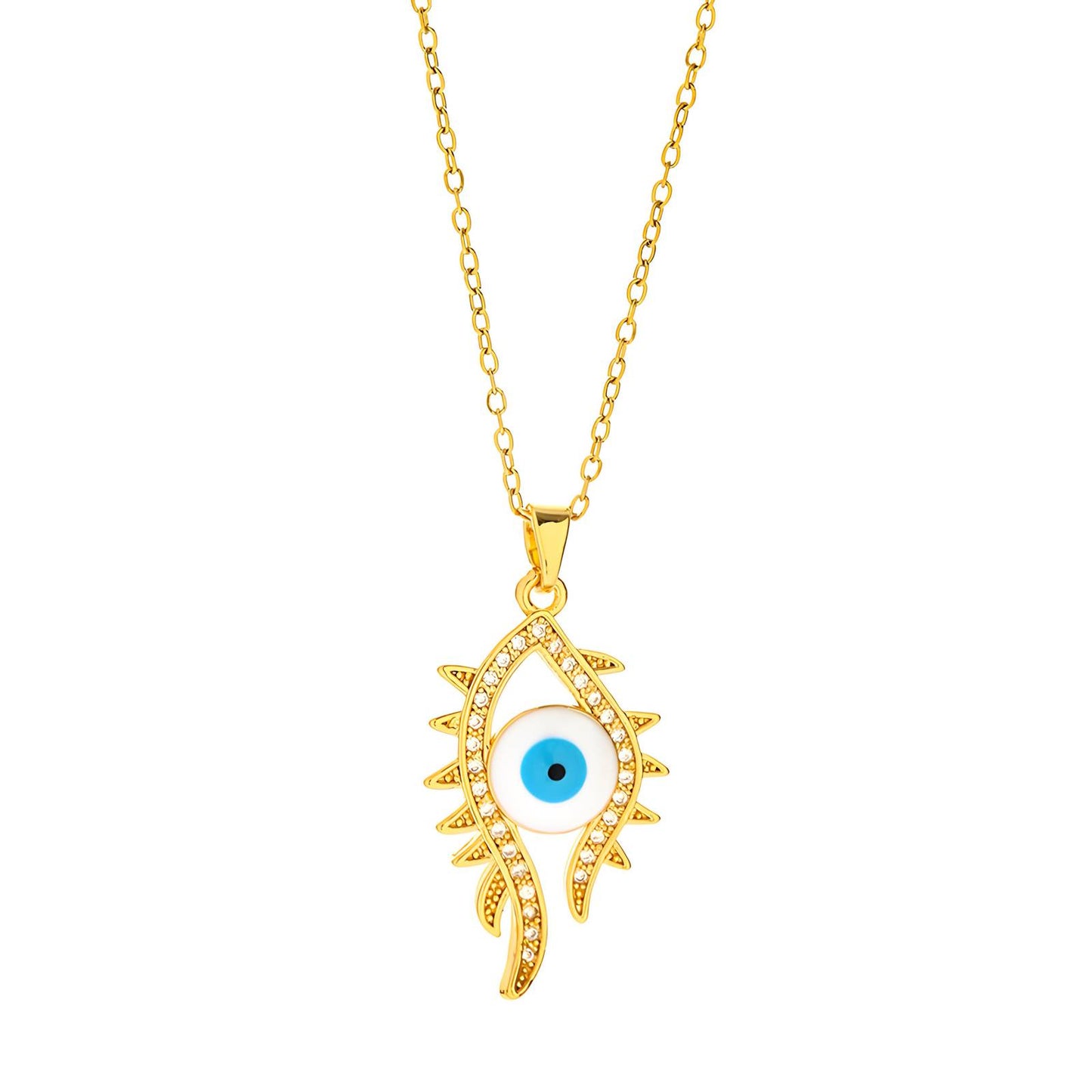 18K gold plated Stainless steel evil eye necklace, Intensity 88327-0