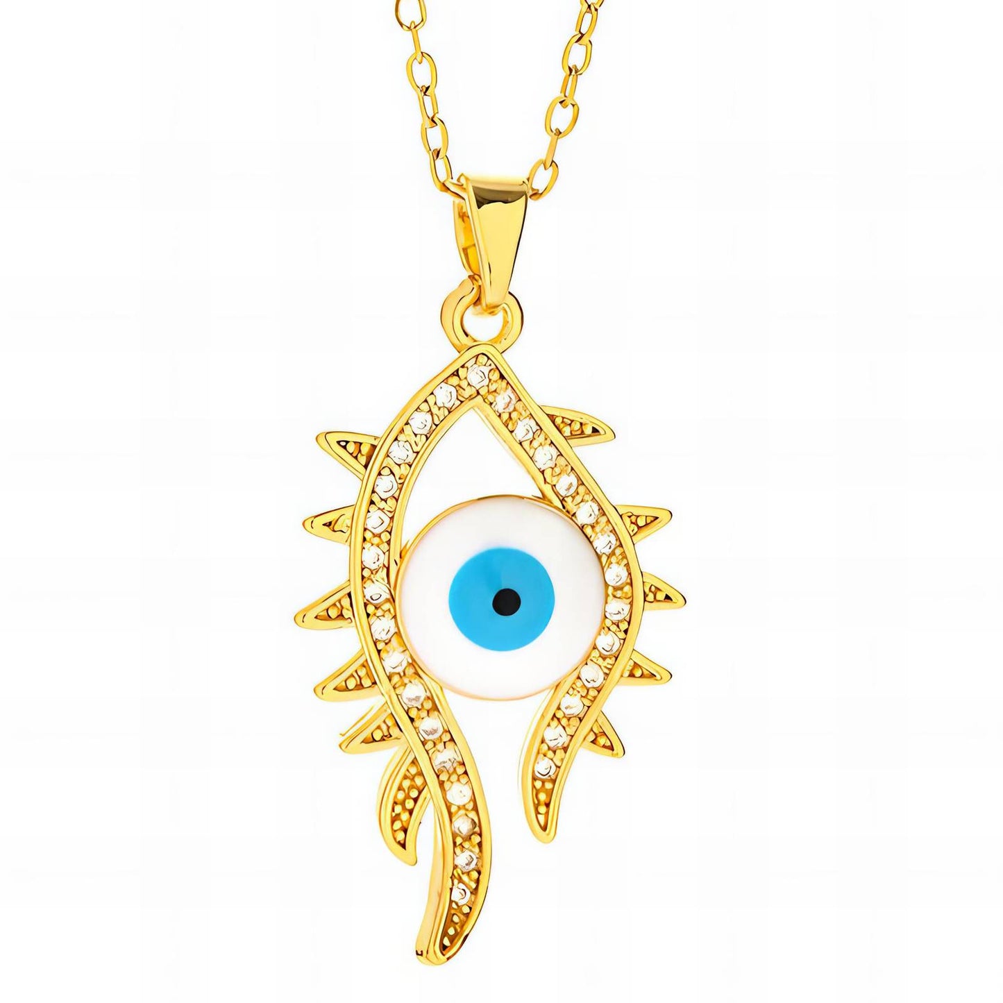 18K gold plated Stainless steel evil eye necklace, Intensity 88327-0
