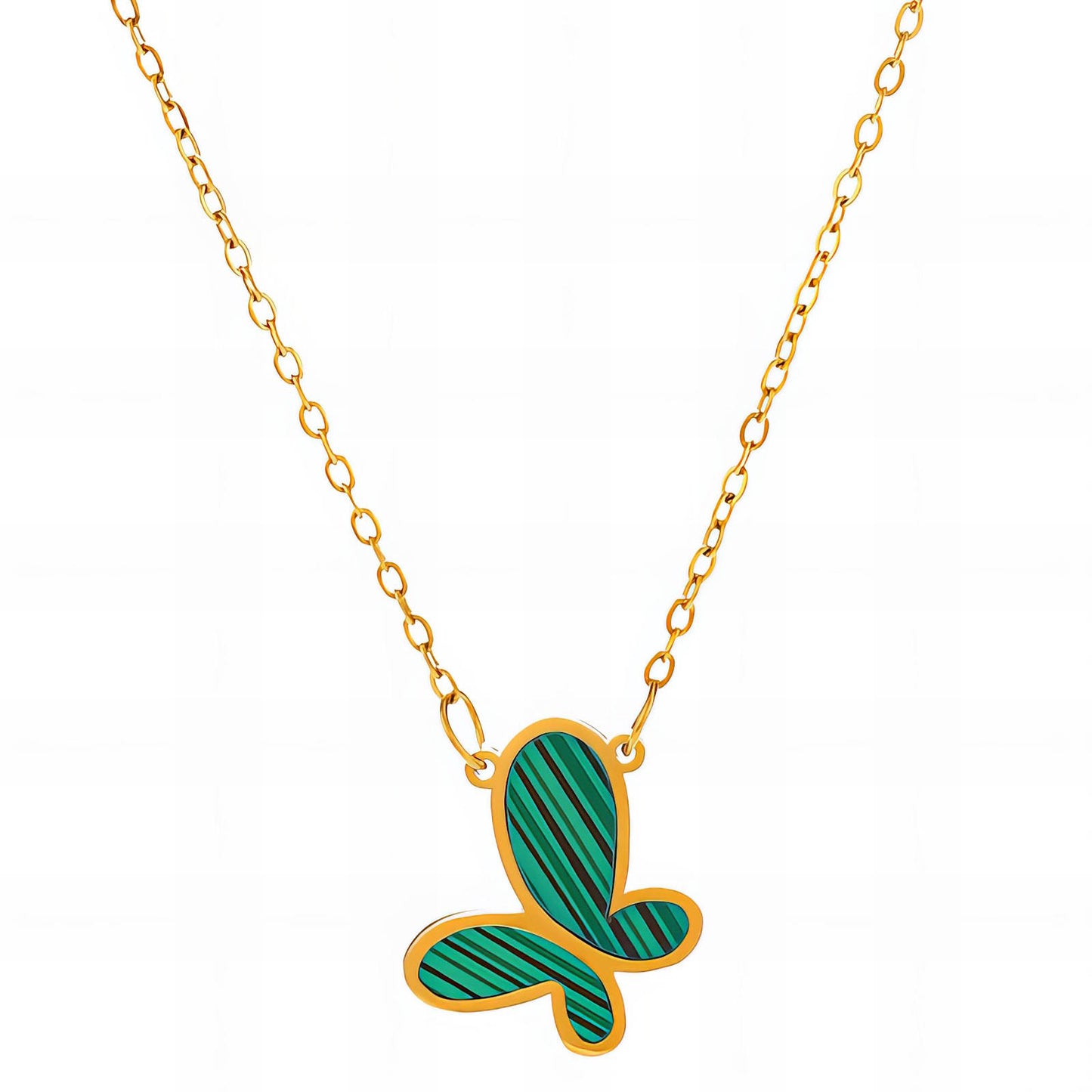 18K gold plated Stainless steel Butterfly necklace, Intensity 88426-0