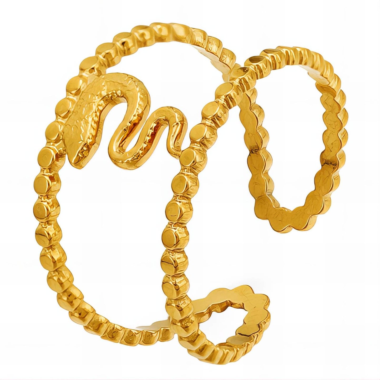 18K gold plated Stainless steel Snake finger ring, Intensity 88572-0-9