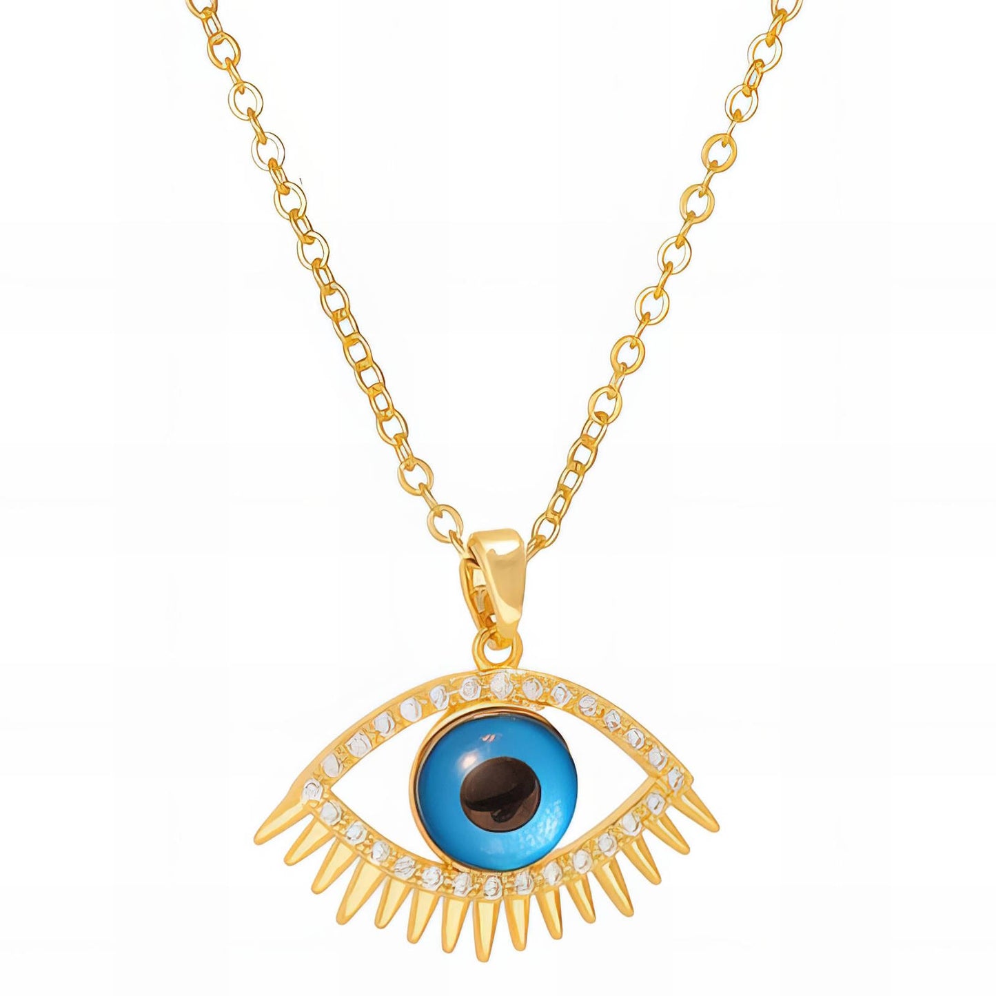 18K gold plated Stainless steel Evil Eye necklace, Intensity 89420-0