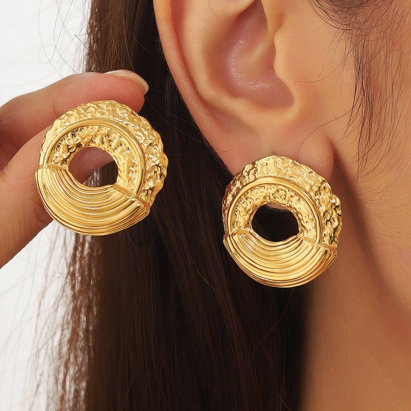 18K gold plated Stainless steel earrings, Intensity 89575-0