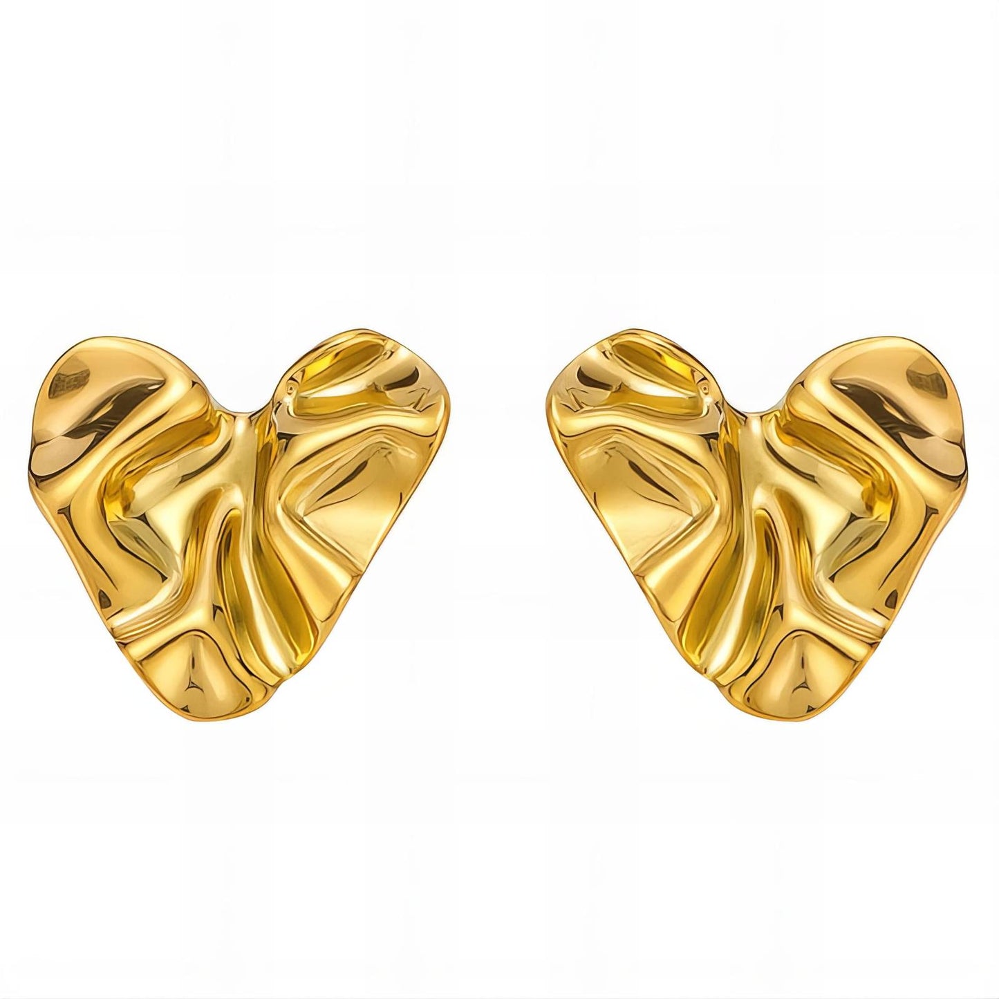 18K gold plated Stainless steel Hearts earrings, Intensity 89579-0