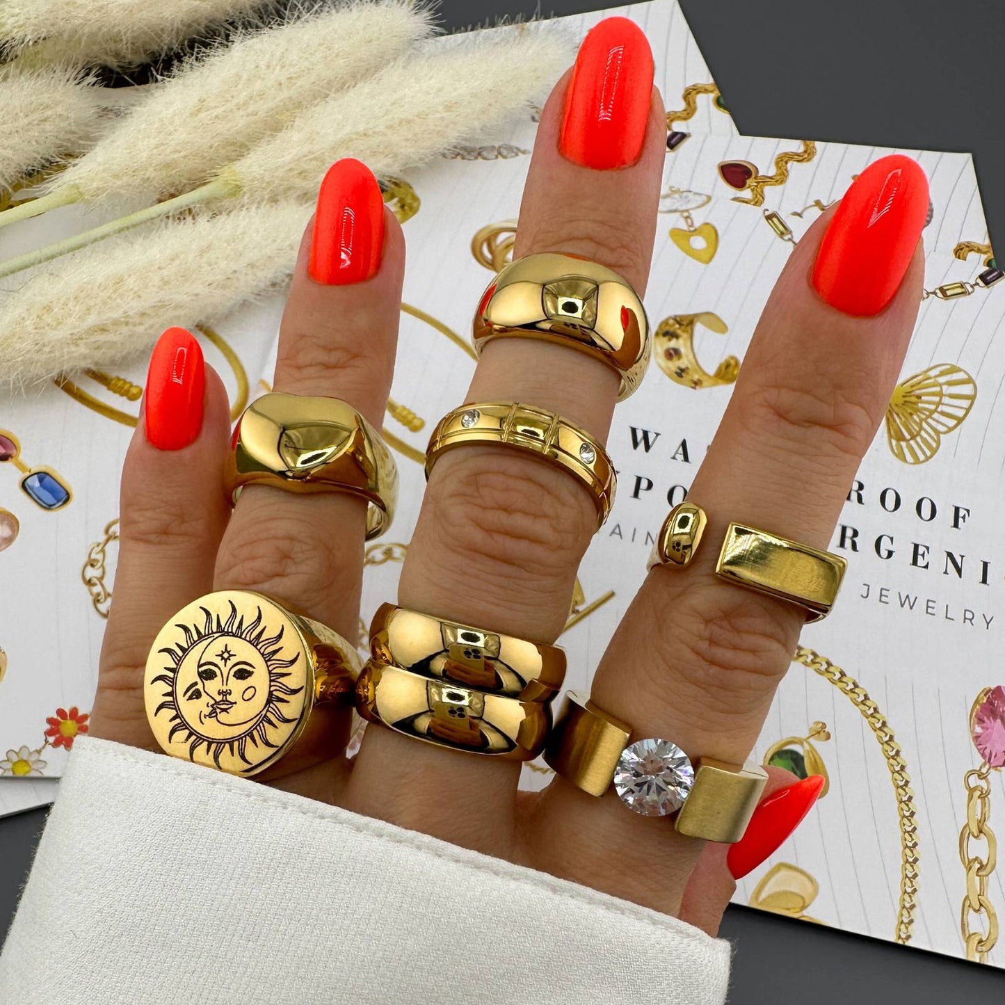 18K gold plated Stainless steel finger ring, Intensity 89598-0