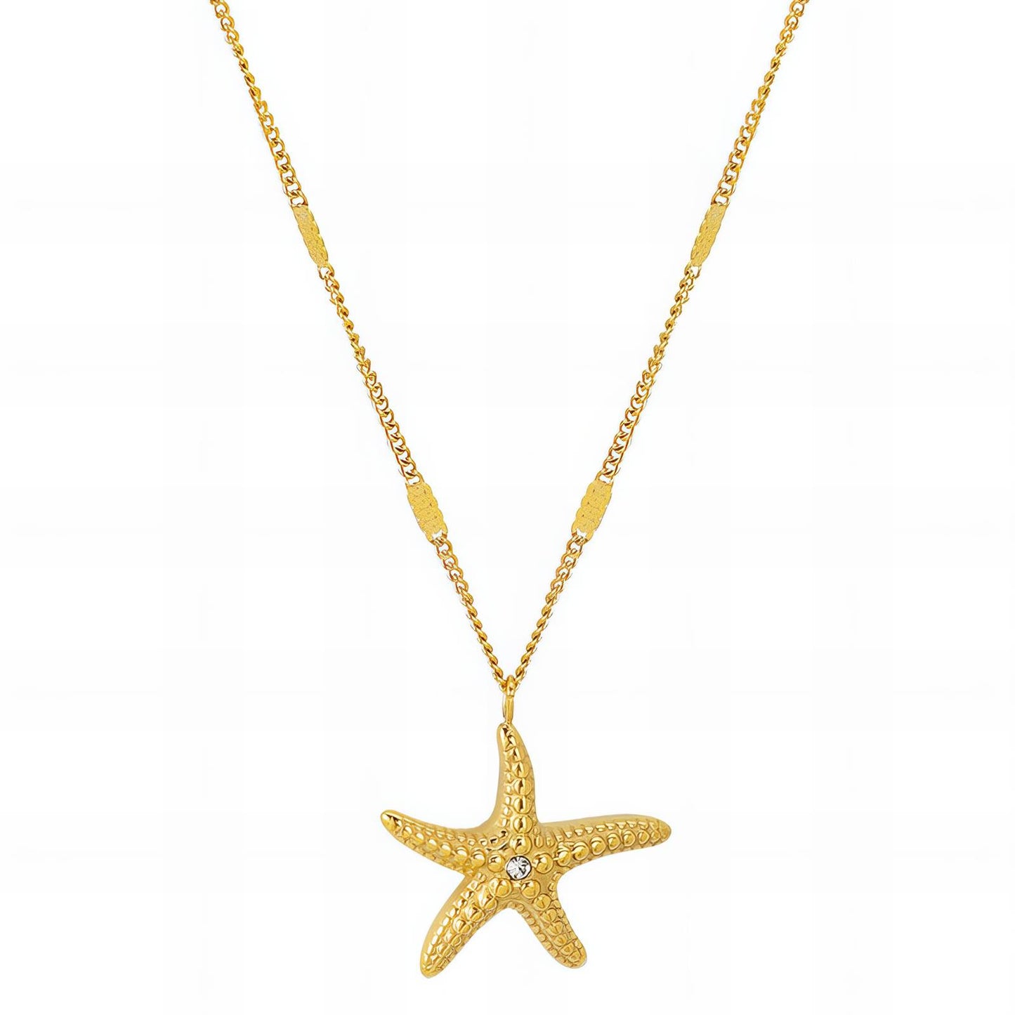 18K gold plated Stainless steel Starfish necklace, Intensity 89645-0