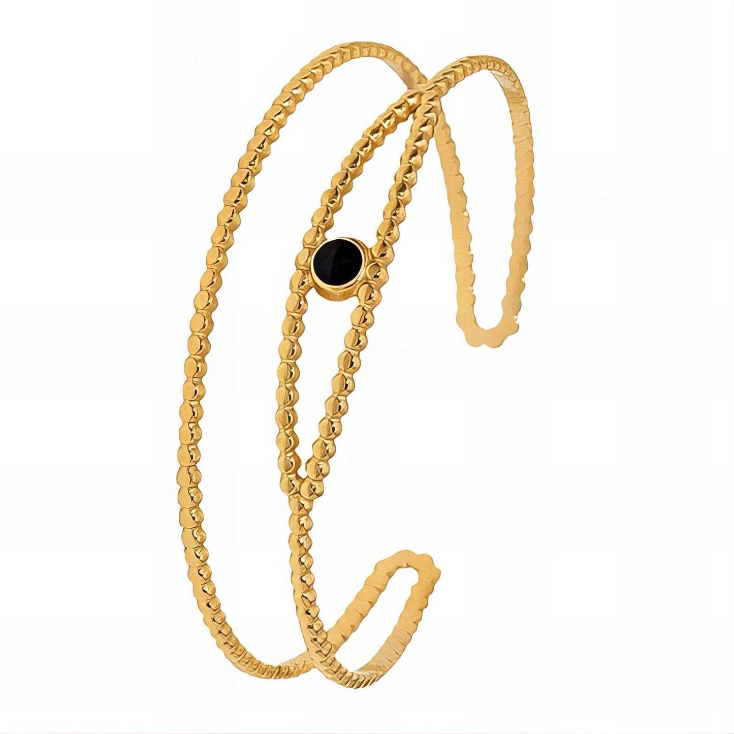 18K gold plated Stainless steel Evil Eyes bracelet, Intensity 89733-0