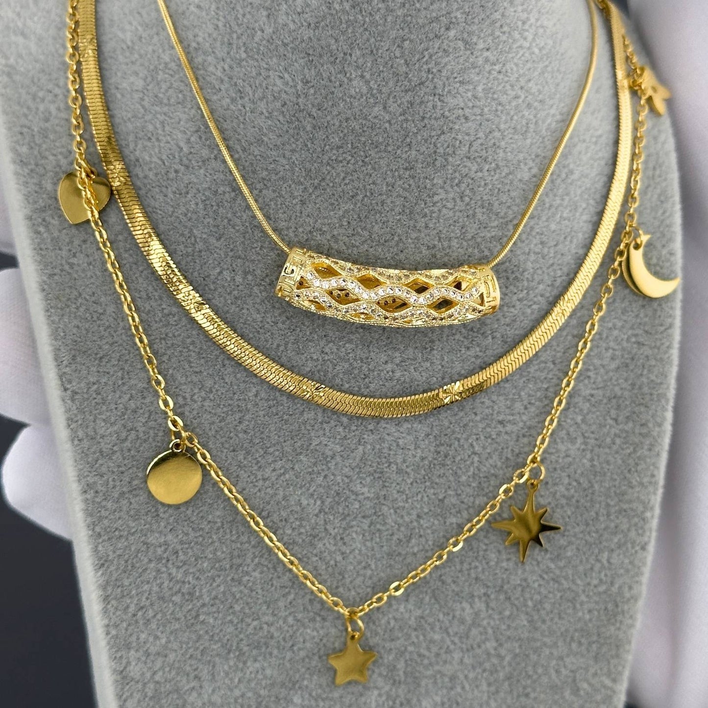 18K gold plated Stainless steel necklace, Intensity 88406-0