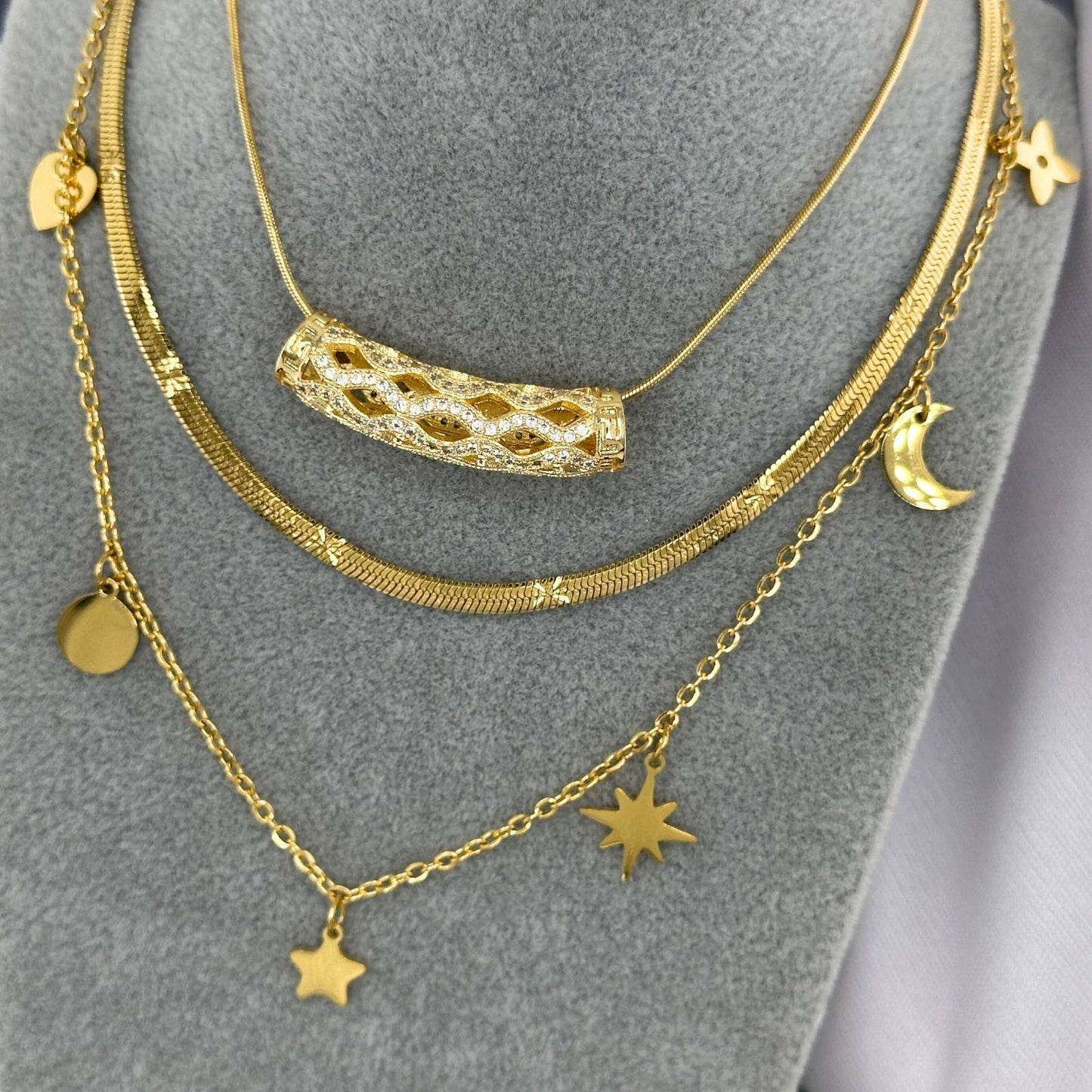 18K gold plated Stainless steel necklace, Intensity 88406-0