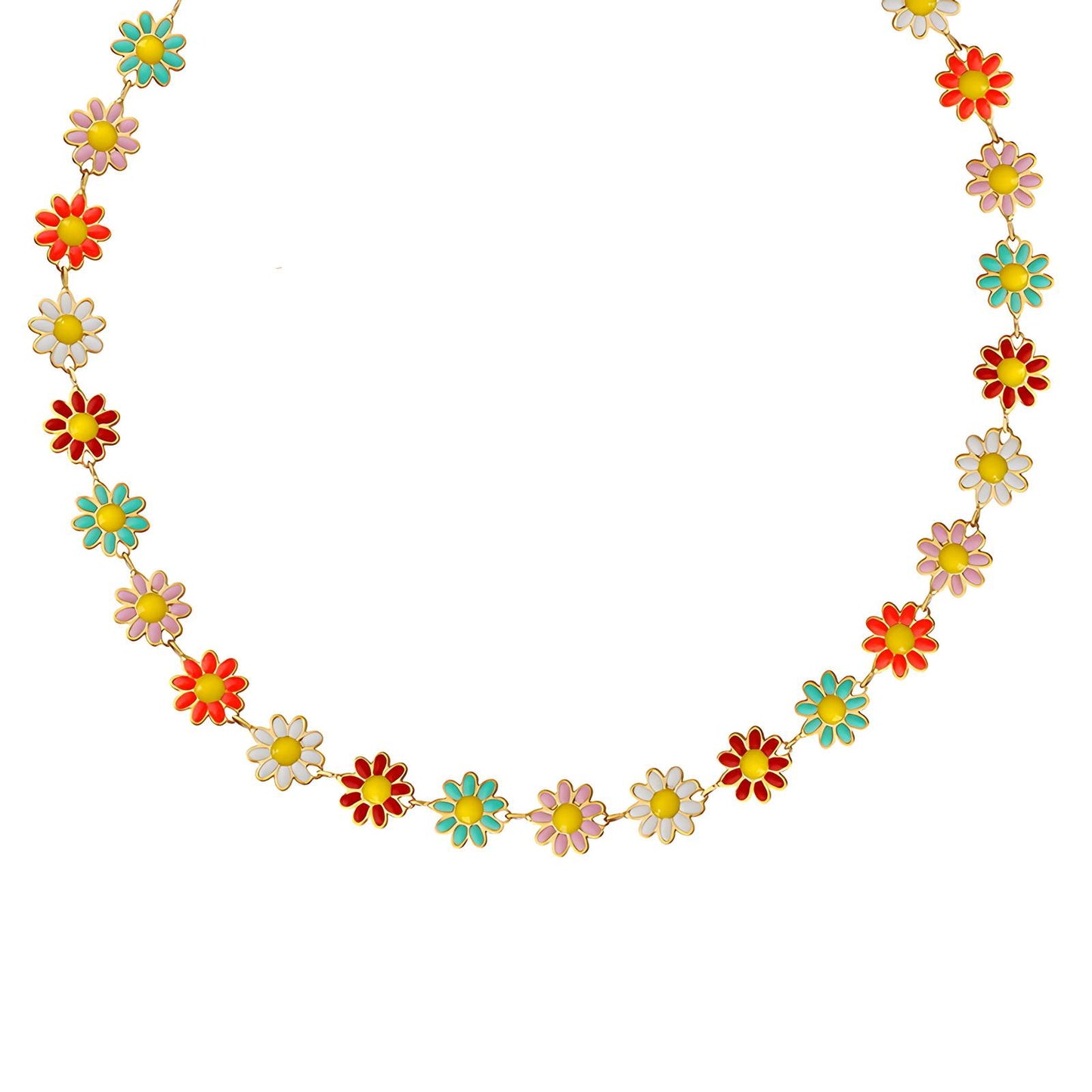 18K gold plated Stainless steel Flowers necklace, Intensity 87565-0