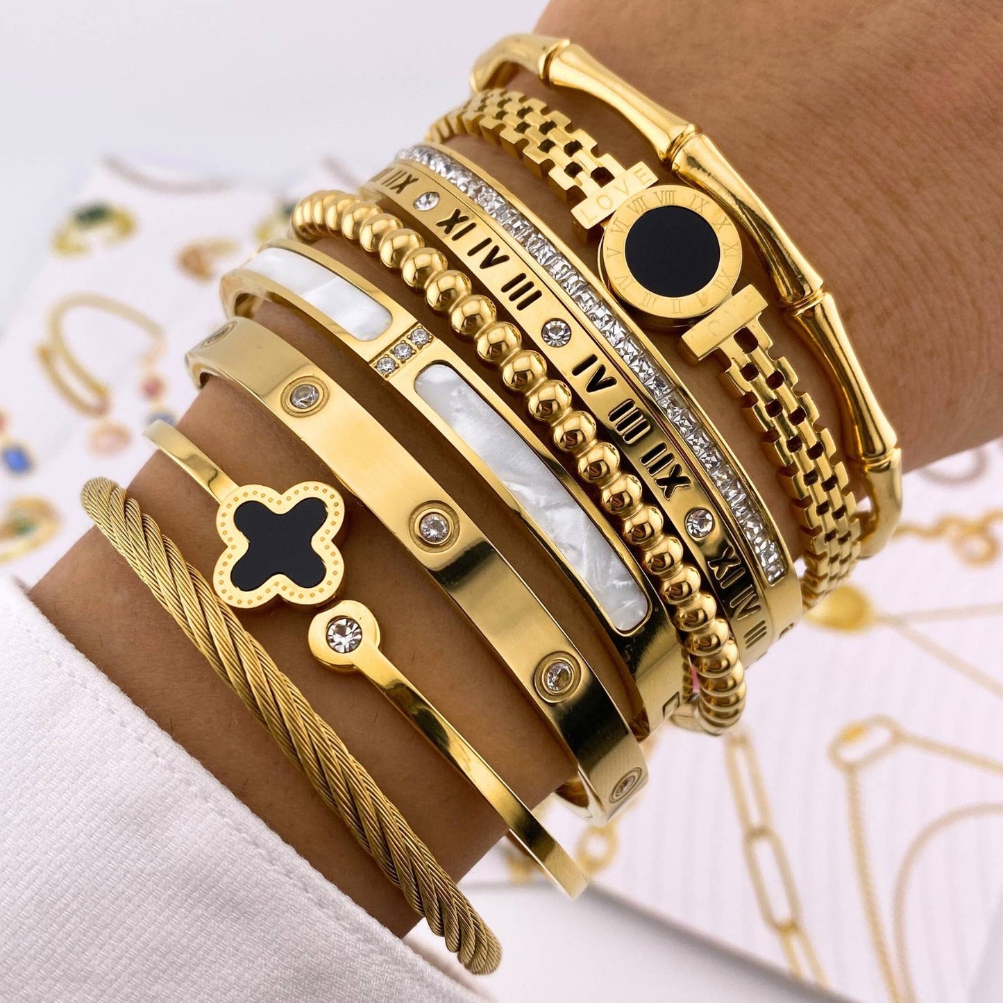 18K gold plated Stainless steel bracelet, Intensity 87735-0