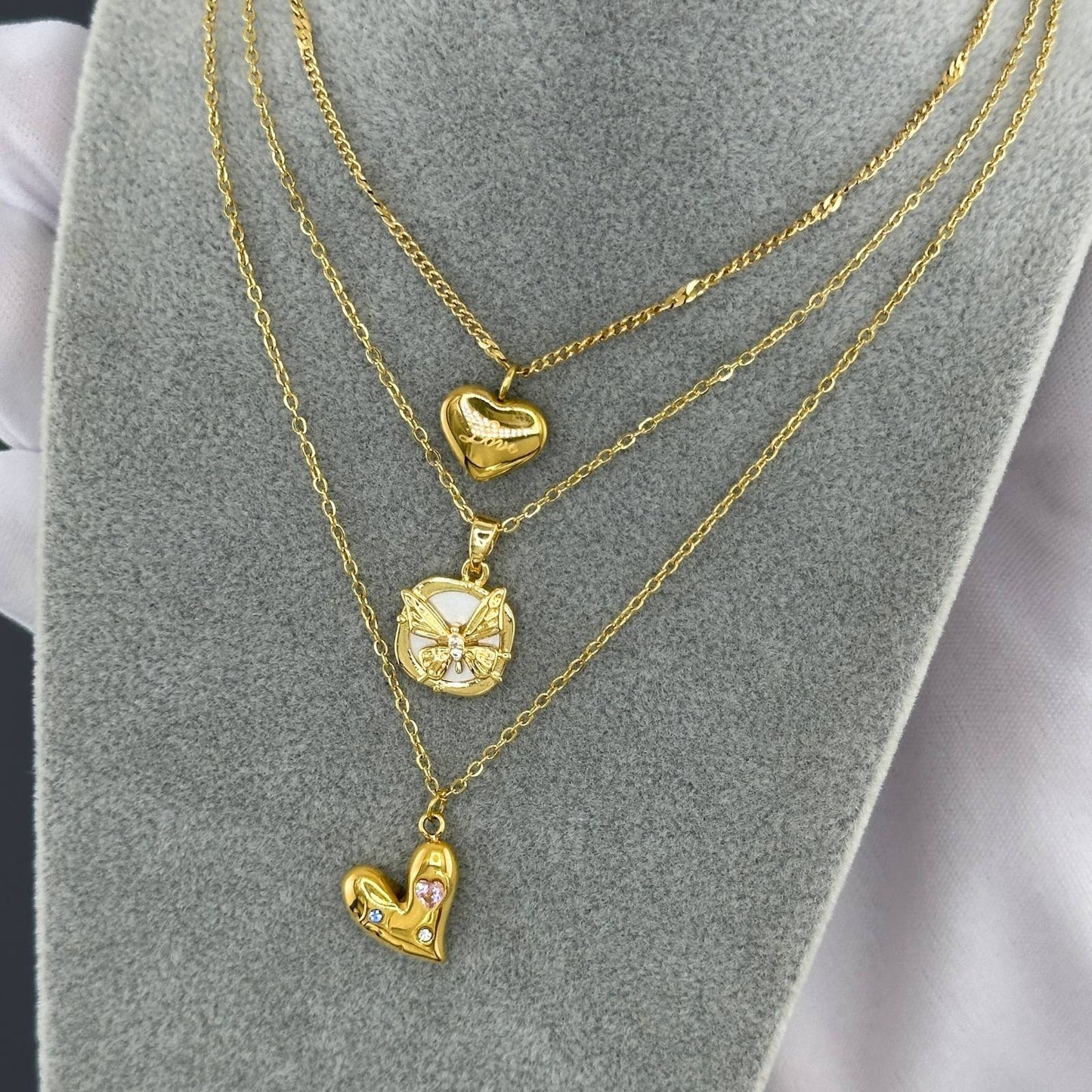 18K gold plated Stainless steel  Heart necklace, Intensity 87709-0