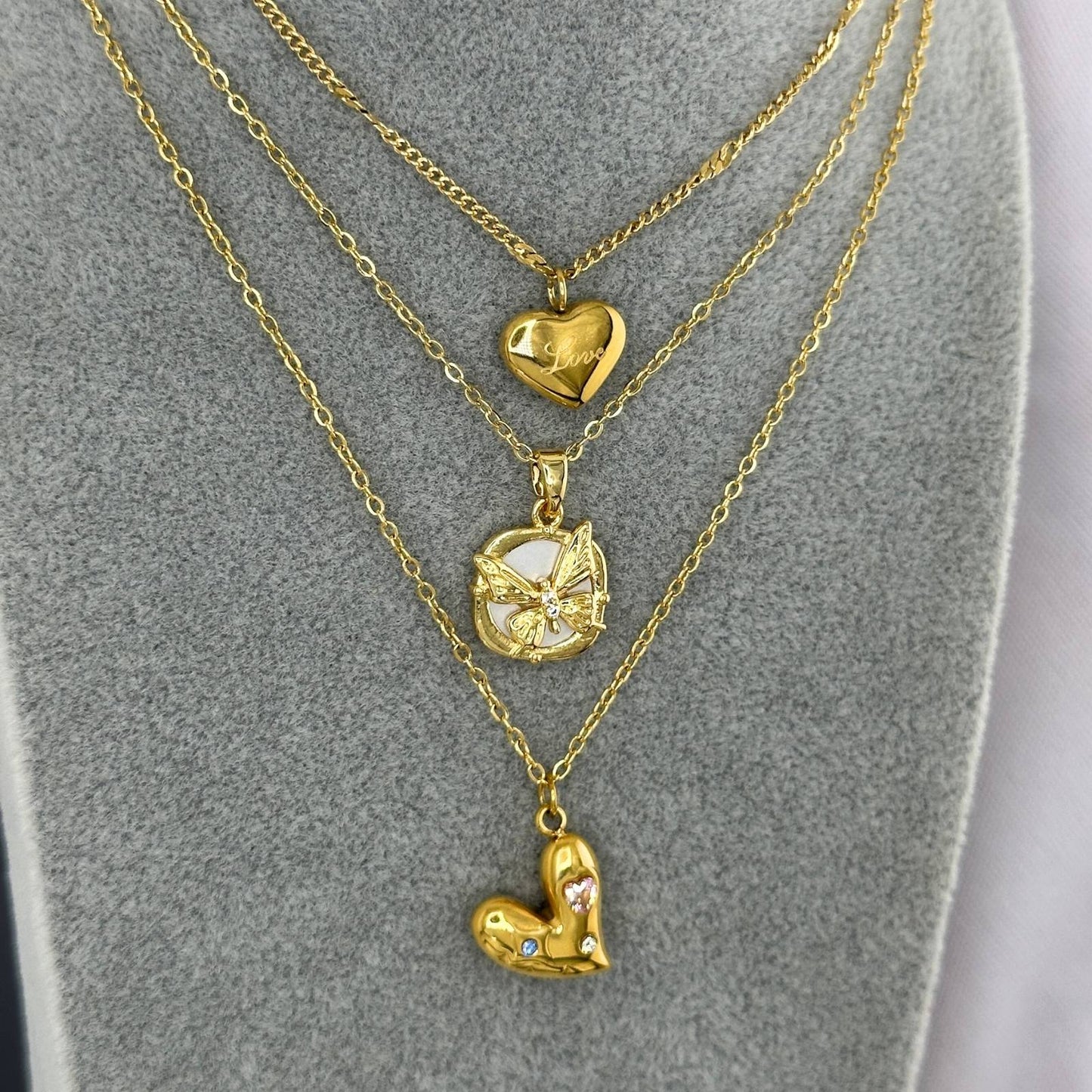 18K gold plated Stainless steel  Heart necklace, Intensity 87709-0