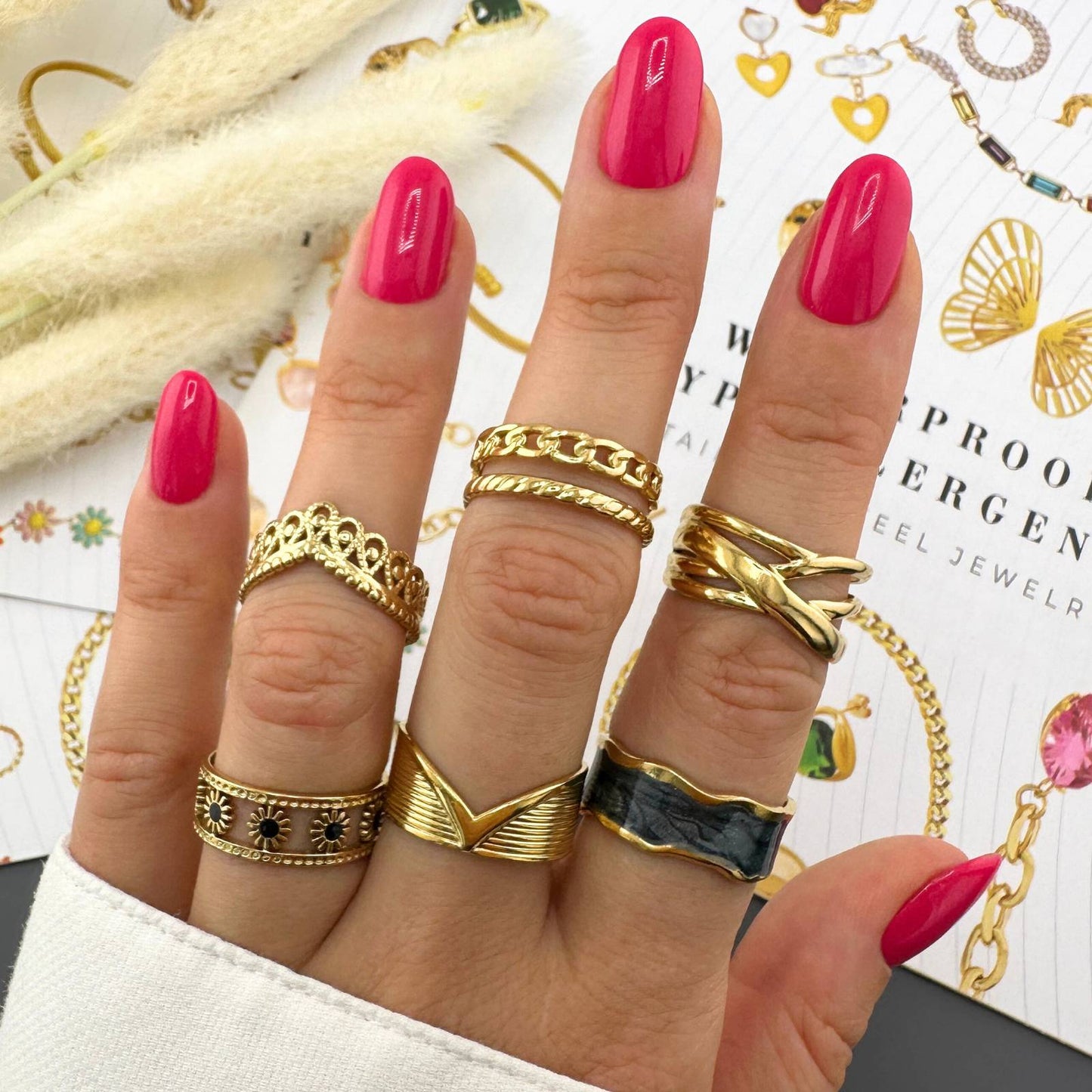 18K gold plated Stainless steel finger ring, Intensity 88573-0-7