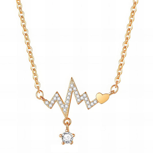 18K gold plated Stainless steel  Heart necklace, Ellis jewellery 88308-0