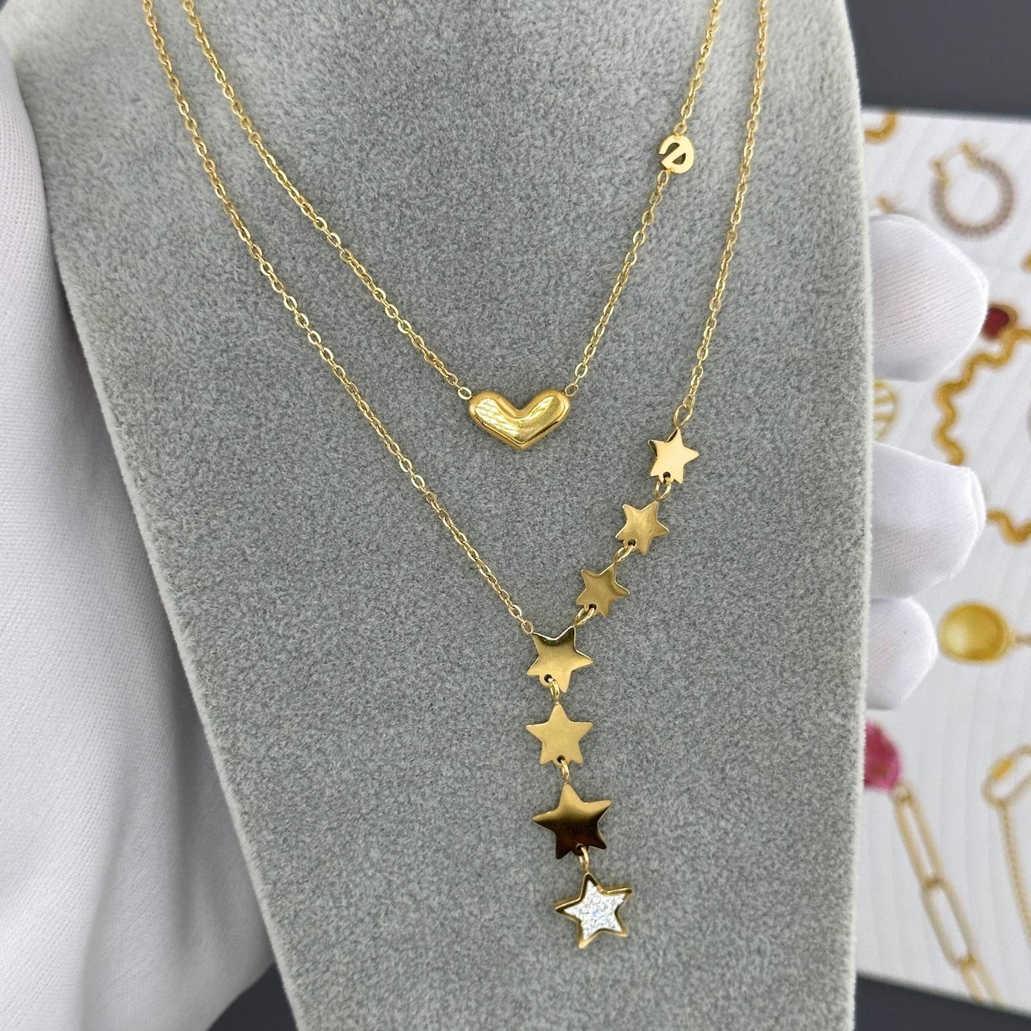 18K gold plated Stainless steel  Heart necklace, Intensity 87865-0