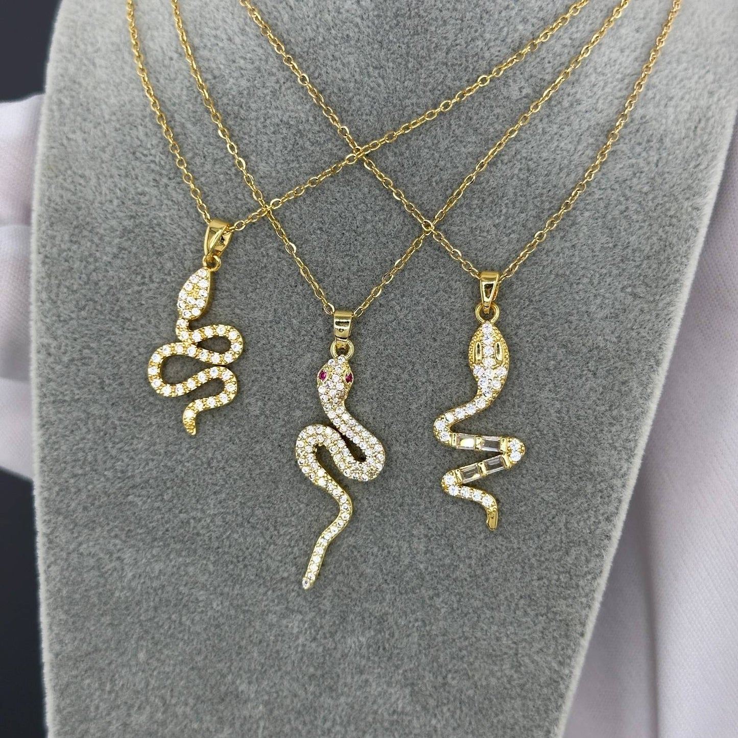 18K gold plated Stainless steel  Snake necklace, Intensity 88248-0