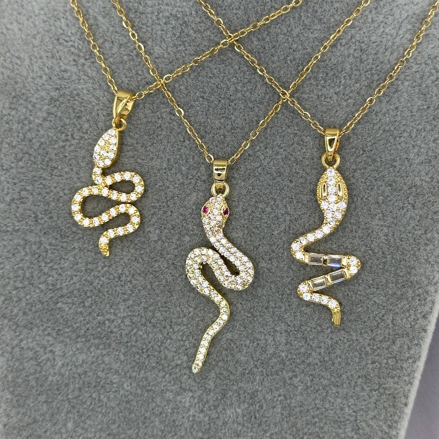 18K gold plated Stainless steel  Snake necklace, Intensity 88248-0