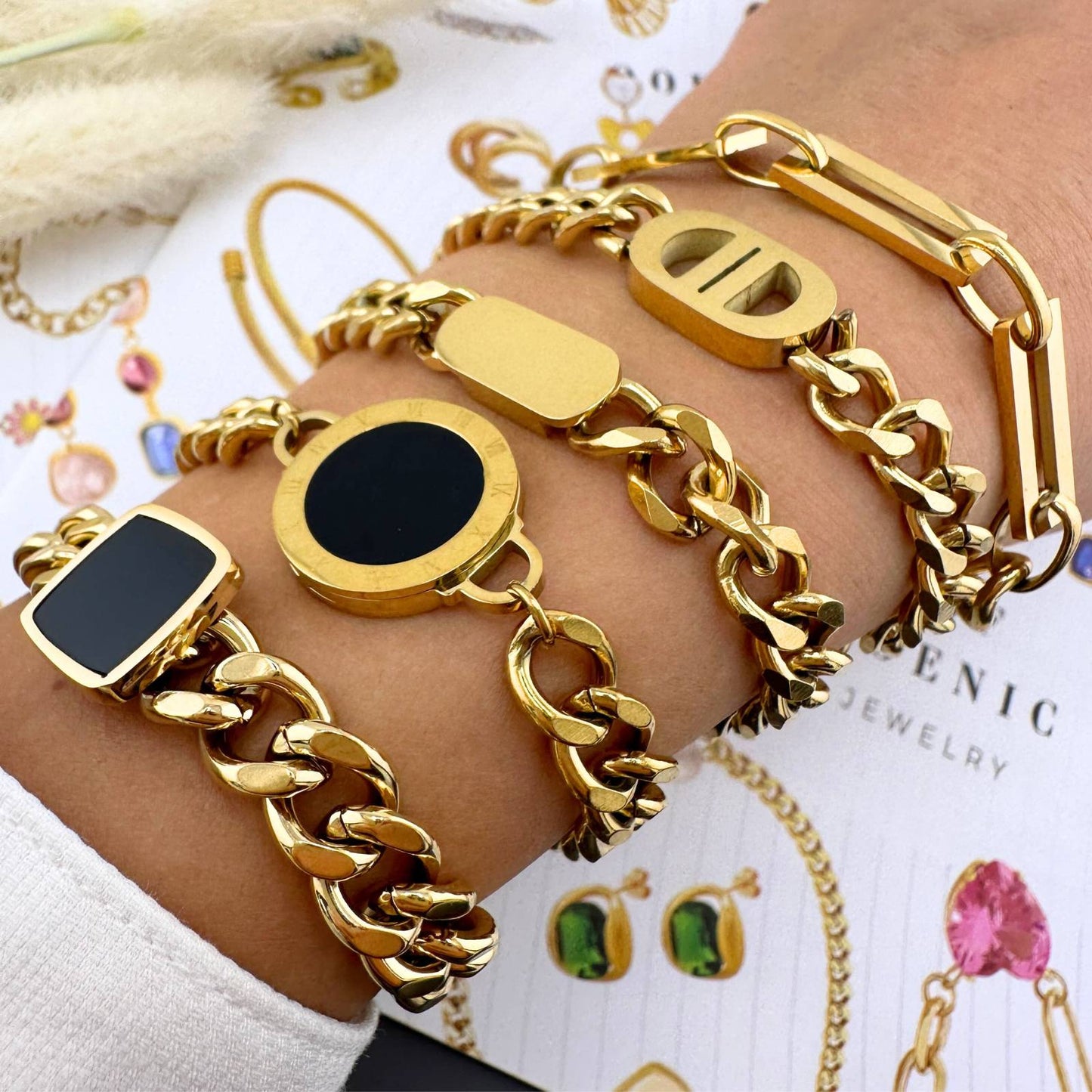 18K gold plated Stainless steel bracelet, Intensity 87985-0