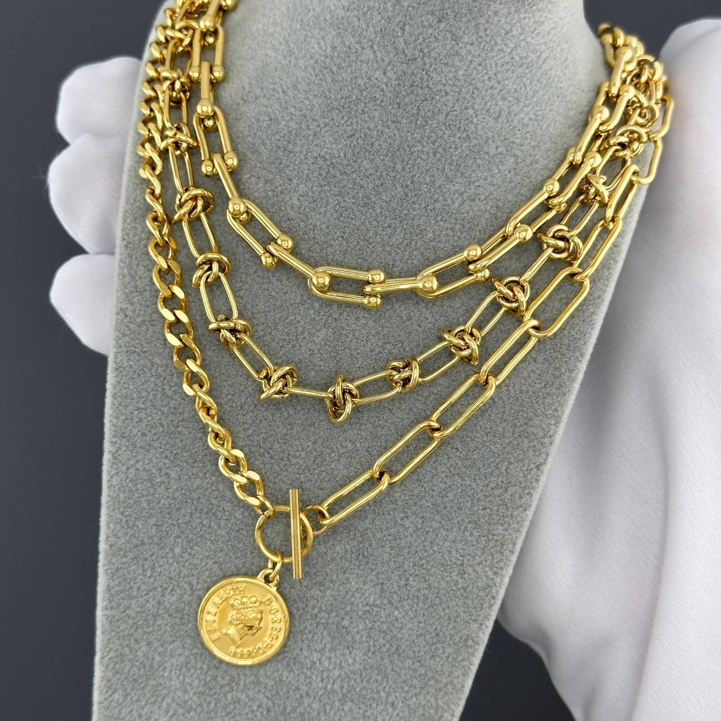 18K gold plated Stainless steel necklace, Intensity 87381-0