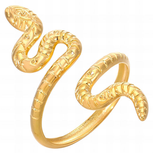 18K gold plated Stainless steel  Snake finger ring, Intensity 87087-0