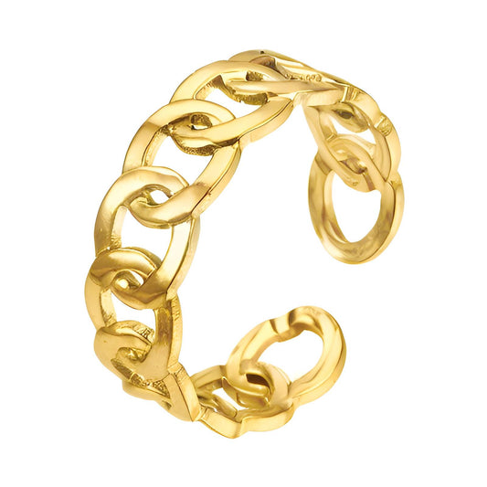 18K gold plated Stainless steel finger ring, Intensity87089-0