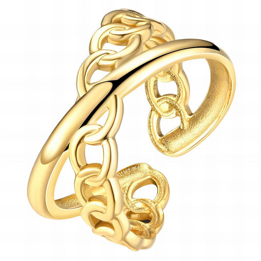 18K gold plated Stainless steel finger ring, Intensity 87096-0-7