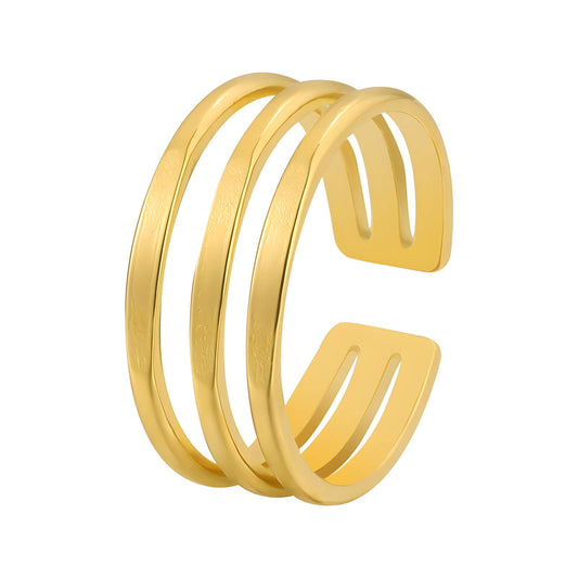 18K gold plated Stainless steel finger ring, Intensity 87100-0