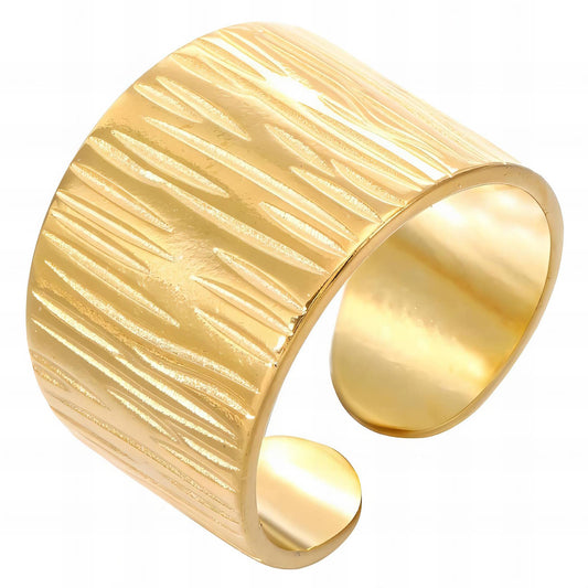 18K gold plated Stainless steel finger ring, Intensity87107-0