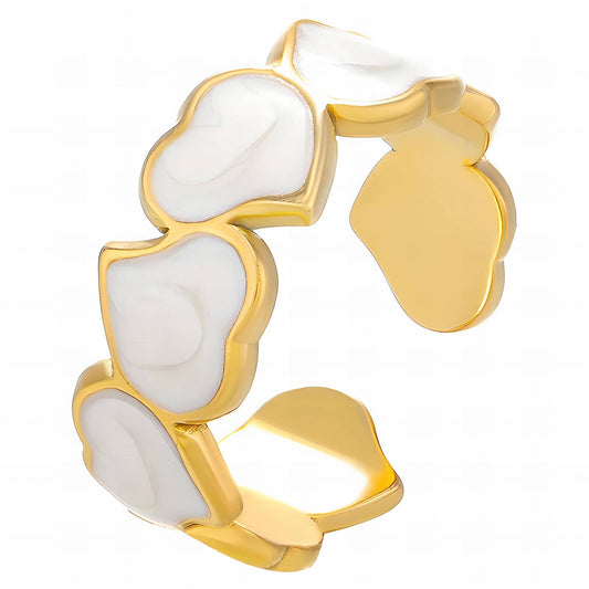18K gold plated Stainless steel  Heart finger ring, Intensity 87119-0