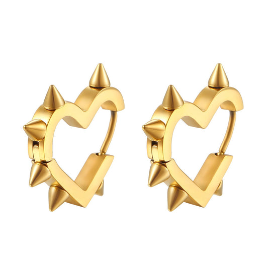 18K gold plated Stainless steel  Heart earrings, Intensity 87225-0