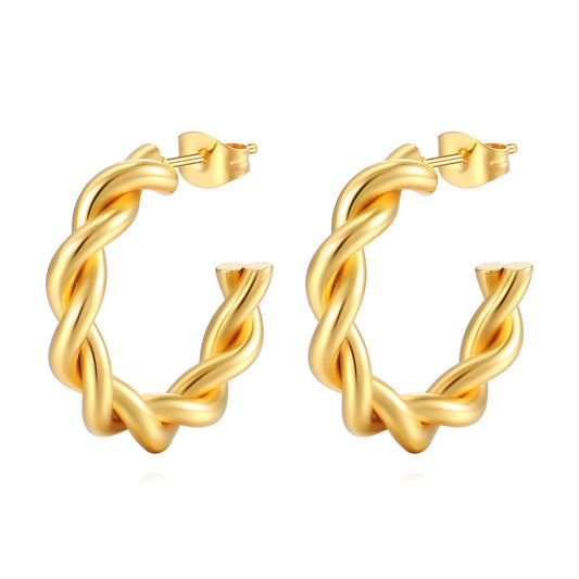 18K gold plated Stainless steel earrings, Intensity87247-0