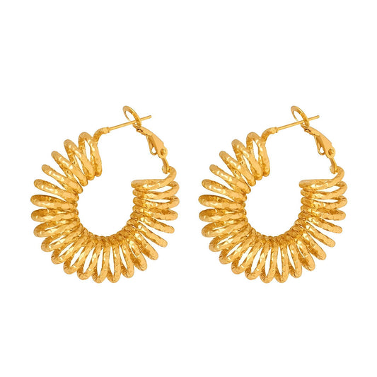 18K gold plated Stainless steel  Spiral earrings, Intensity 87248-0