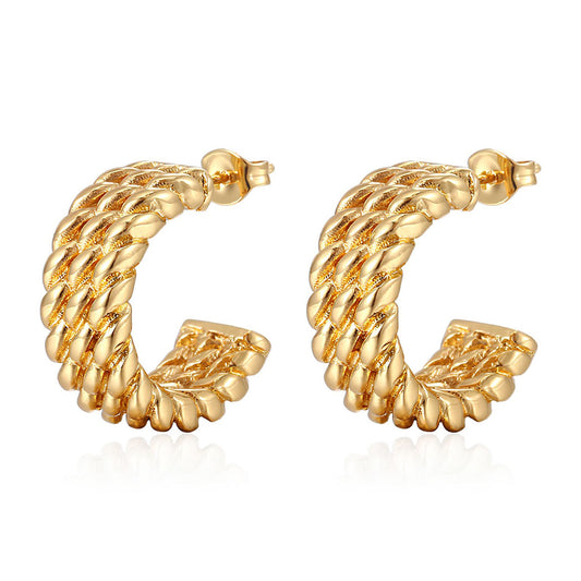 18K gold plated Stainless steel earrings, Intensity 87259-0