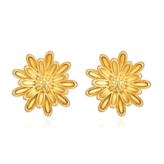 18K gold plated Stainless steel  Flowers earrings, Intensity 87262-0
