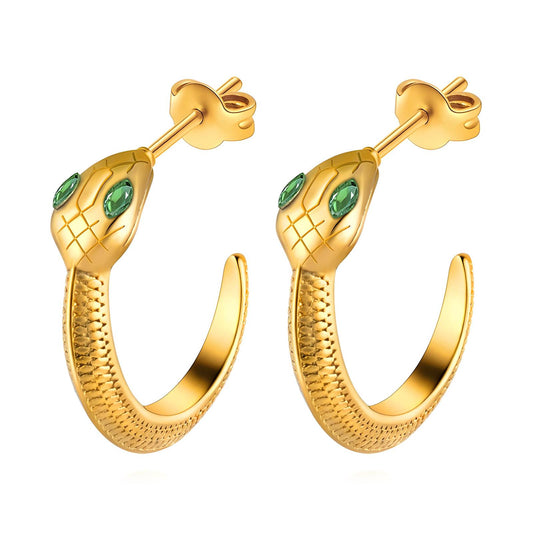 18K gold plated Stainless steel  Snakes earrings, Intensity 87279-0