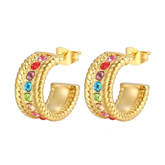 18K gold plated Stainless steel earrings, Intensity 87280-0