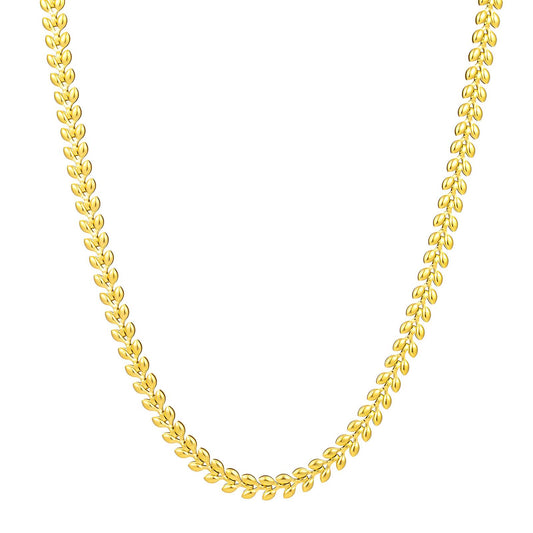 18K gold plated Stainless steel  Leafs necklace, Intensity 87337-0