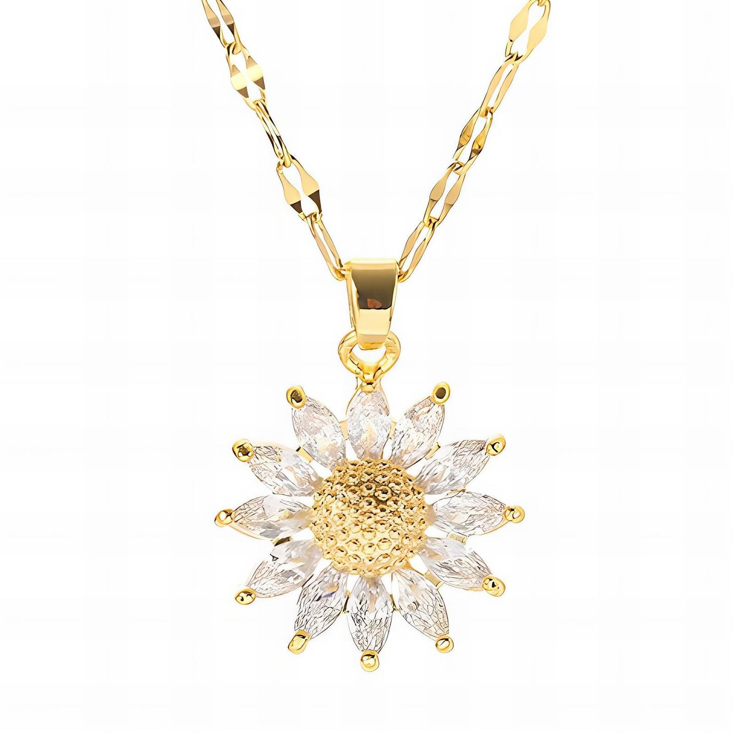 18K gold plated Stainless steel  Flower necklace, Intensity 87355-0