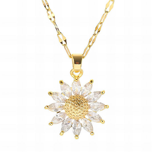 18K gold plated Stainless steel  Flower necklace, Intensity 87355-0