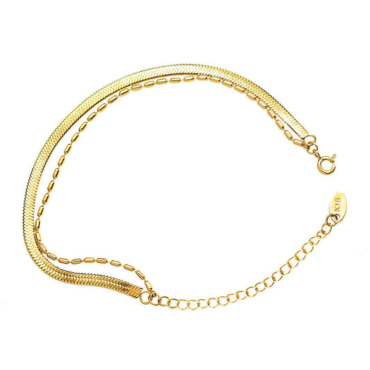 18K gold plated Stainless steel anklet, Ellis Jewellery 87366-0
