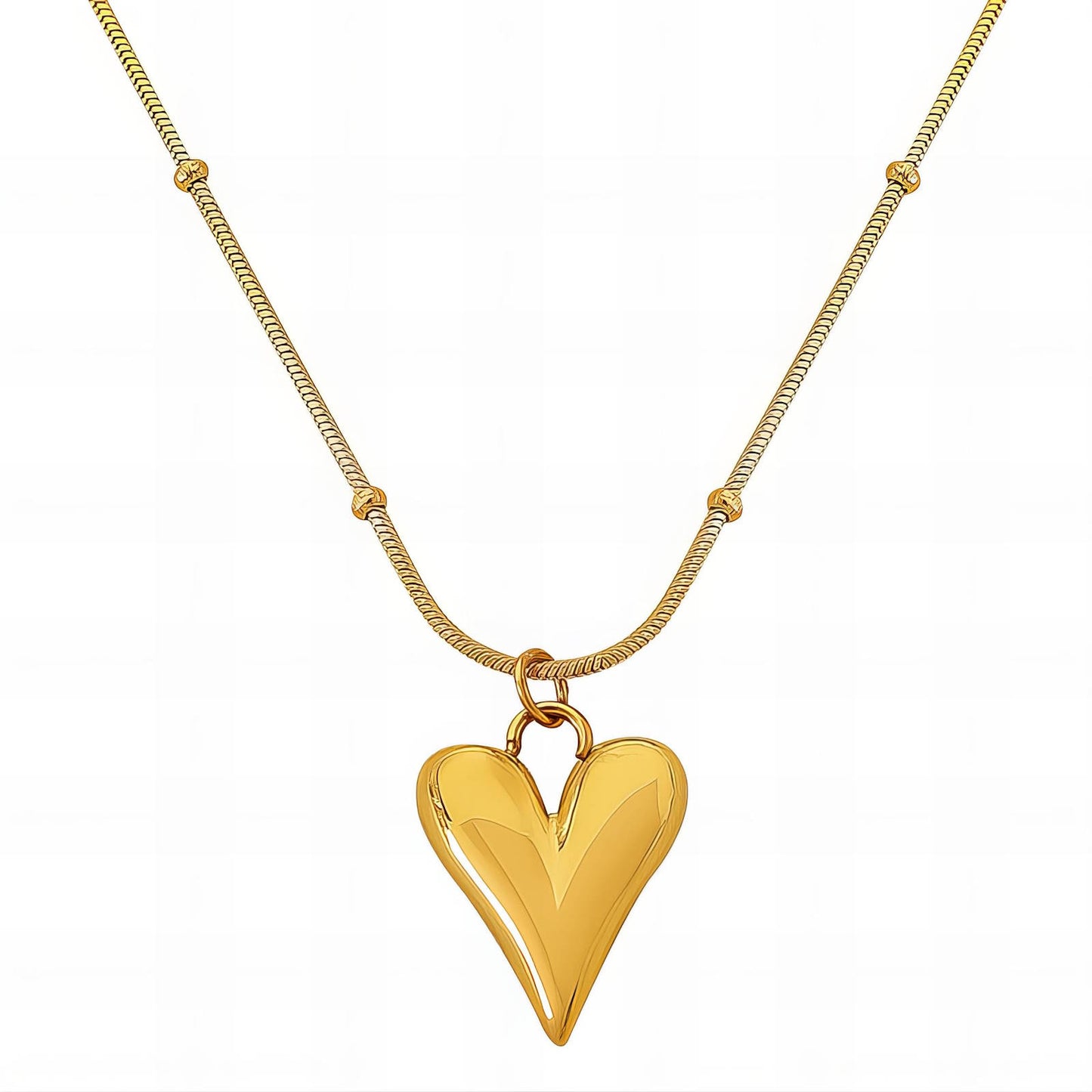 18K gold plated Stainless steel  Hearts necklace, Intensity 87374-0