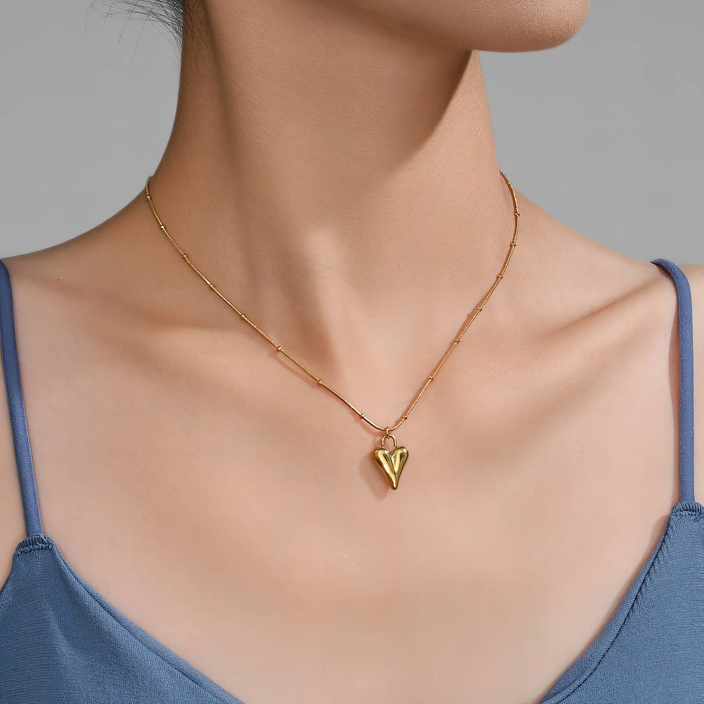 18K gold plated Stainless steel  Hearts necklace, Intensity 87374-0